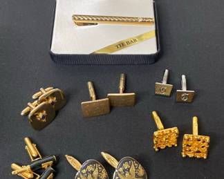 Assorted Cufflinks and Tie Bar Set