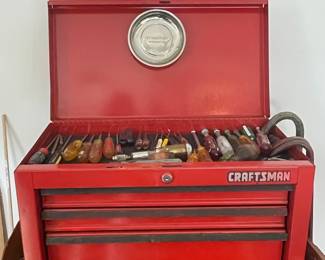 Craftsman Red Metal 4-Drawer Toolbox with Assorted Screwdrivers