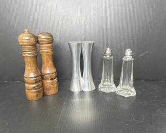 Mid-Century Modern Aluminum Salt and Pepper Shakers