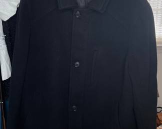 Lauren Ralph Lauren Men's Black Wool Blend Peacoat