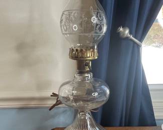 Vintage Home Sweet Home Glass Oil Lamp
