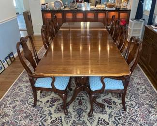 Mahogany Dining Table and 8 Chairs