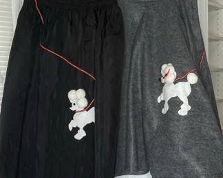 Gunne Sax black skirt with poodle appliqué & vtg Poodle Skirt