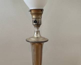 Art Deco Silver Plated Table Lamp with Frosted Glass Shade
