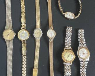 Assorted Vintage Ladies' Wristwatches - Elgin, Benrus, Timex, Seiko
