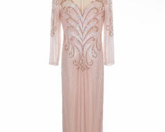 A.J. Bari Beaded Silk Gown Vintage 