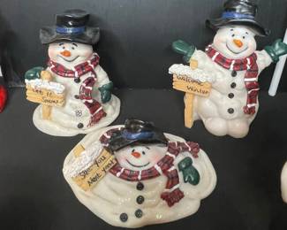 AGC Inc. Ceramic Snowman Figurines