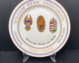 Herend William Penn Association Centennial Commemorative Plate