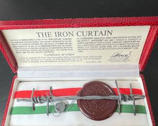 The Iron Curtain - Piece of Barbed Wire with Certificate of Origin