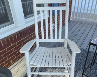 White Wooden Rocking Chair - POLYWOOD Jefferson Style