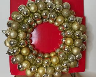 Gold and Silver Ball Ornament Wreath