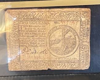 Two Dollars Continental Currency Bill