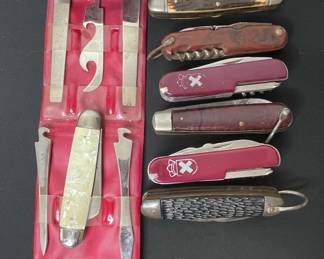 Assorted Pocket Knives and Manicure Set