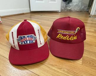 Assorted Hats: Washington Redskins Super Bowl Caps and San Diego Hat Co. Straw Hat