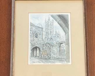 Canterbury Cathedral Limited Edition Watercolor Print by M. W. Thompson