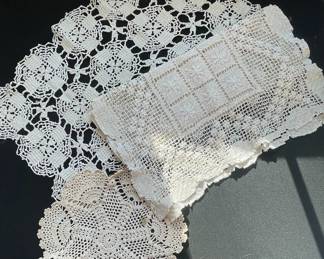 Vintage Crochet Doilies and Table Runner