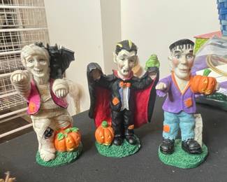 Eddie Walker Midwest of Cannon Falls Halloween Figurines (Mummy, Vampire, Frankenstein's Monster)