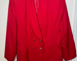 Vintage Sasson Women's Red Double-Breasted Blazer