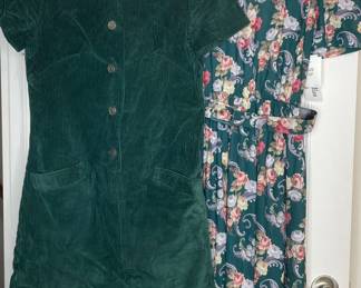 Vintage Majestic Corduroy Dress and Floral Dress