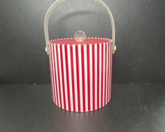 Vintage Striped Ice Bucket