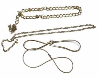 Vtg Gold-tone Chain Belts and Snake Chain Belt