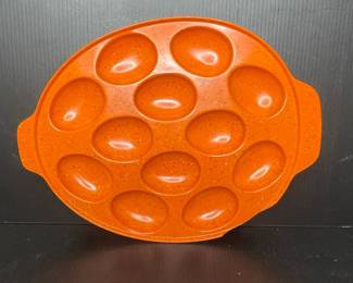 Orange Speckled Egg Dish