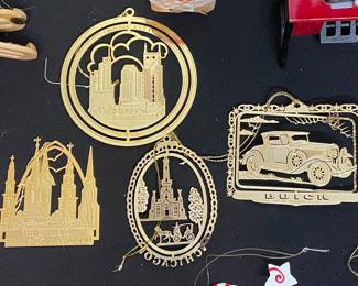 Collection of Commemorative Metal Ornaments including Invicta Plastics Car Plaques