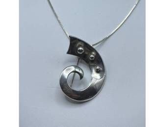 Taxco Modernist Sterling Silver Pendant/Brooch by MR