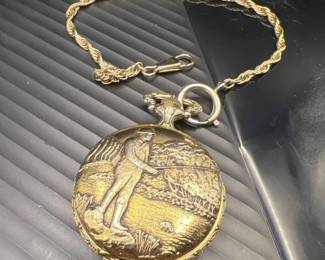 Nelsonic Manual Wind 17J Gold Tone Pocket Watch-Running