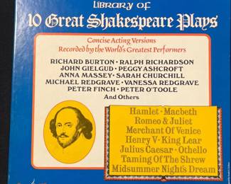 Vinyl 33 RPM Record Set: 10 Great Shakespeare Plays