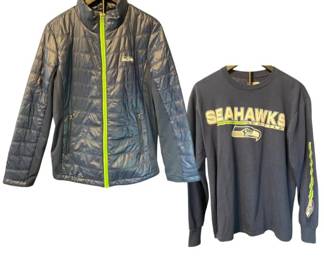 Seattle Seahawks NFL Team Apparel – Quilted Jacket & Long‑Sleeve Tee