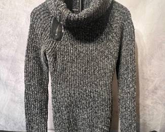 Patty Boutik Textured Knit Sweater with Asymmetrical Zip Collar