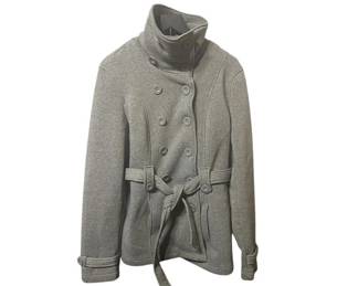 Gray Fleece Cardigan Jacket – Double‑Breasted Style