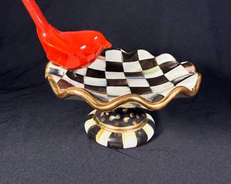 Mackenzie Childs Courtly Check Trinket Dish 