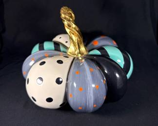 Mackenzie Childs Patchwork Spice Pumpkin