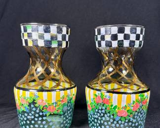 Set of 2 Mackenzie Childs Circus Carafe