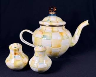 Mackenzie Childs Parchment Check Set