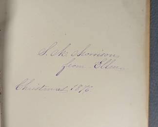 Inside page view of Poems by William Cullen Bryant, hardcover leather, published 1876 by D. Appleton and Company, New York