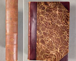 Half Hours With The Best Authors Vol. II by Charles Knight, half-calf hardcover, published 19th century by Hooper, Clarke & Co. 