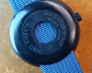 Back of the Stellaris Mondia wrist watch, 17 jewel Swiss movement, Moonstone, runs.