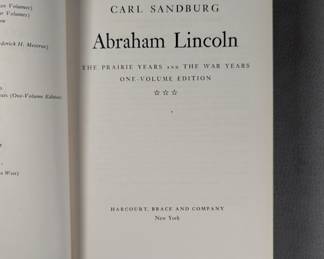 Abraham Lincoln by Carl Sandburg, hardcover, published by Harcourt, Brace and Company, New York 