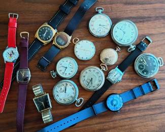 Fun selection of antique and vintage pocket and wrist watches!