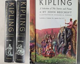 Kipling A Selection of His Stories and Poems by John Beecroft, Vol I and II, hardcover, published 1956 by Doubleday