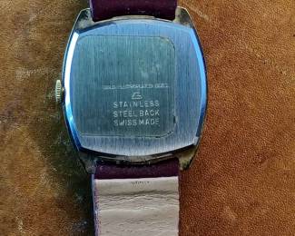 Back of the Stellaris wrist watch, 1960's, 17 jewel Swiss movement, runs.