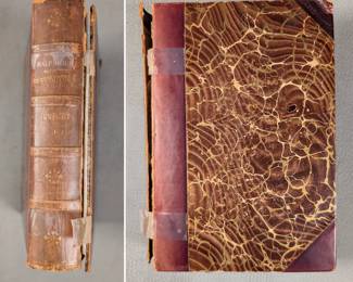 Half Hours With The Best Authors Vol. I by Charles Knight, half-calf hardcover, published 19th century by Hooper, Clarke & Co. 