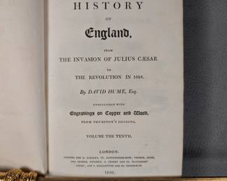 Inside page view of The History of England Vol. IX by David Hume, hardcover, leather, published 1810 by J. Ballantyne and Co. Edinburgh
