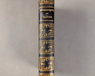 A Treatise on Prayer by the Rev. E. Bickersteth, sixteenth edition, hardcover, leather bound, published 1843 by Seeley, Burnside, and Seeley