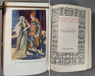 Stories From The Opera by Gladys Davidson, leather bound hardcover, publishers J. B. Lippincott Company, Philadelphia