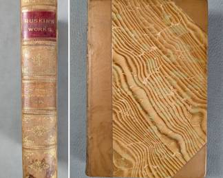 Our Fathers Have Told Us by John Ruskin, half-calf hardcover, published by John W. Lovell Company, New York