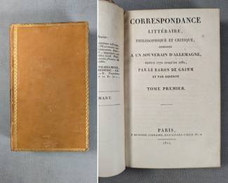 More views of Correspondence de Grimm, Vol. 1770-1786, leather hardcover, par Le Baron De Grimm et par Diderot, published 1812 F. Buisson, Libraire, Paris